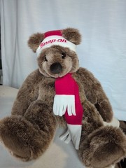 Rare Vintage Douglas Snap-On Tools 25” Christmas Bear Plush Stuffed Animal Toy