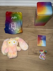 CJ Hendry JuJu! Cleo Rainbow Brand New Plushie Keychain + Packaging + Box