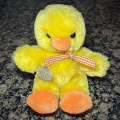 Vintage 1976 Gund Fluffy Sunshine Plush Yellow Chick Duck Stuffed Toy 7” NWOT