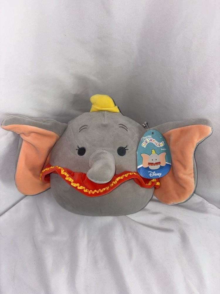 Squishmallows Dumbo Disney Gray 8” Plush Stuffed Elephant Soft w Tags