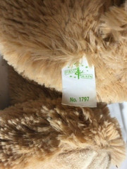First & Main Brown Bear 1797 Dean Plush 20 In Stuffed Green Blue Silver Ribbon