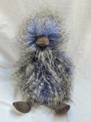 JELLYCAT Delphine Duck Fuzzy Hair Retired 12″ Blue & Brown w/Tag FREE SHIPPING