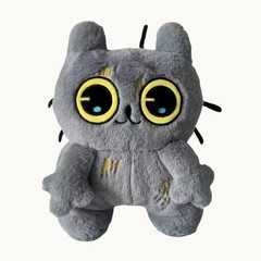 Tostada Poseable Plushie 11″ Grey Cat Stuffed Animal Doll Soft Toy Gift