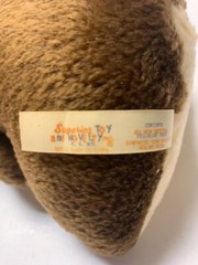 Vintage Superior Toy and Novelty 8” Brown Teddy Bear Plush Carnival Prize 1950’s