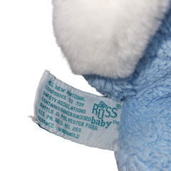 Russ Baby Plush Sweet Dreams Kitty Cat Blue White Sherpa Rattle Lovey 21740 9″