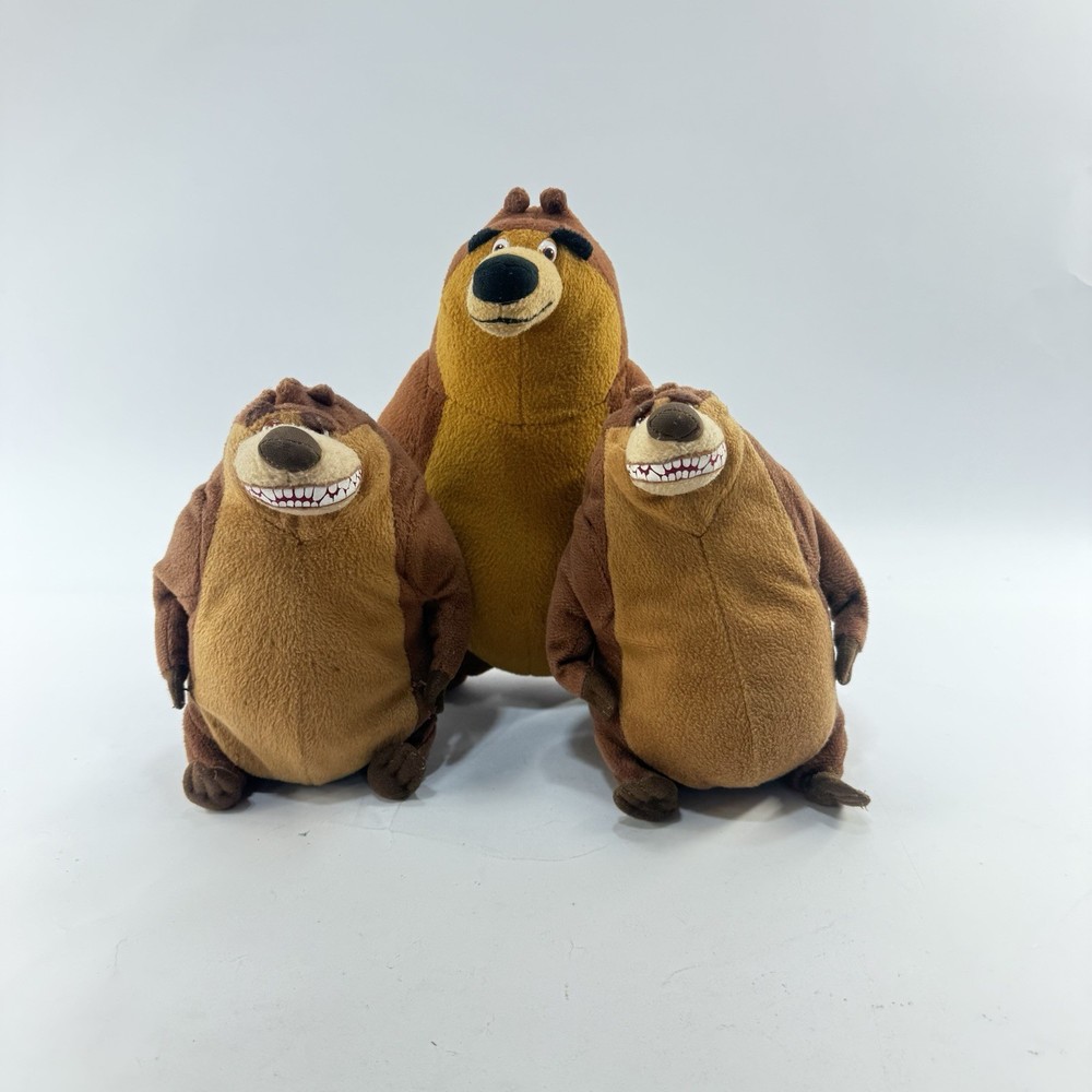 Lot 3 Open Season Boog Bear Plush Toys 11″ 8″ Sony Pictures Stuffed Animals