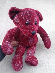 Kuddle Me Toys Maroon Red Bear Plush Teddy Bear Stuffed Animal Vintage