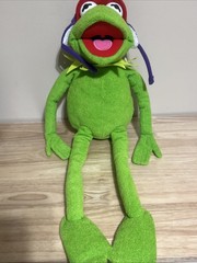 Vintage 25″ Kermit The Frog Plush Macy’s Jim Henson’s Puppets With Winter Hat