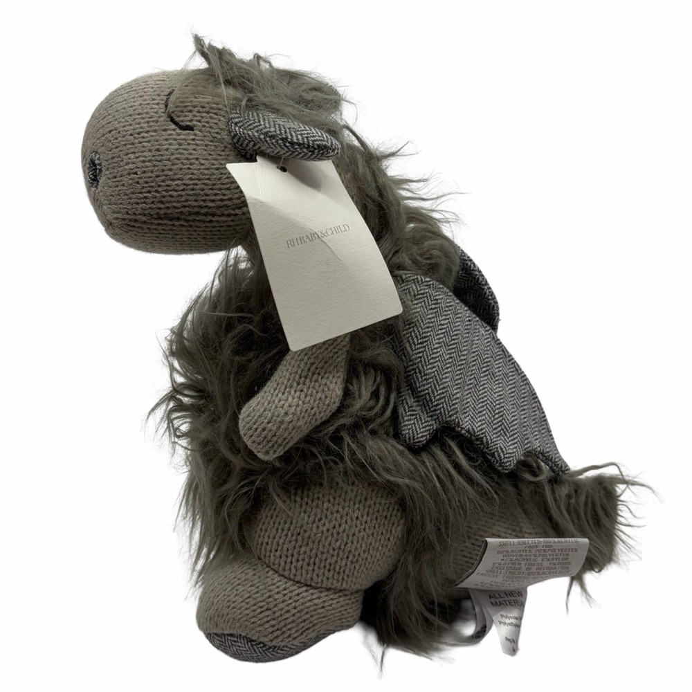 Restoration Hardware Baby & Child Wooly Dragon 9” Plush Stuffed Animal Gray