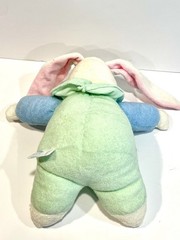 Vtg Carters Prestige Bunny Rabbit Pastel Terry Cloth 9” Color Block Rattle Plush