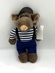 Vintage 1987 Commonwealth Mouse Rat Cigar Plush Stuffed Animal 9″