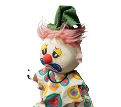 Vintage Creepy Sad Clown Doll 26″ Plush Stuffed Toy Horror Circus Decor