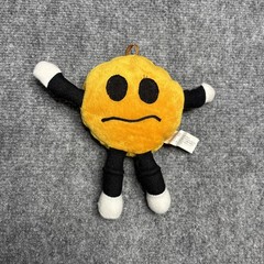 Vtg 6” Sad Emoji Stuffed Plush Yellow Smiley Face Doll Figure Full Body Mad Sick