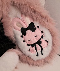 Baby Three Lily Rabbit Town Pink Black Bunny w Purple Eyes New Without Orig Box