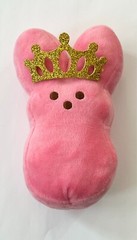 Peeps Pink Princess Bunny Glitter Gold Tiara Crown 6″ Easter Plush Just Born
