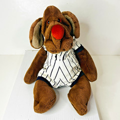 Vintage Wrinkles 18” Plush Hand Puppet Dog Baseball Outfit Stuffed Ganz No Tag