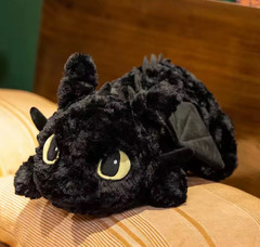 18-Inch Toothless Plush Black Night Fury Laying Down How to Train Your Dragon