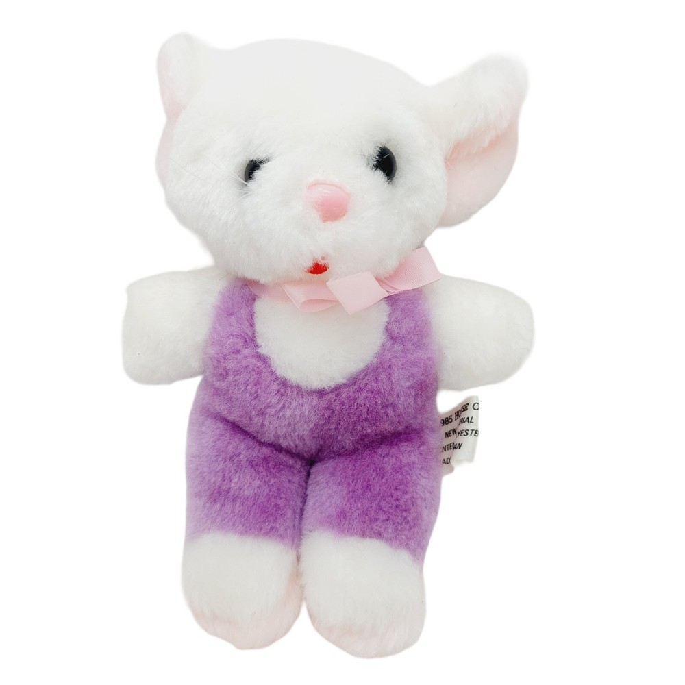 1985 House Of Lloyd Plush mouse bear white purple outfit 6 inch 6″