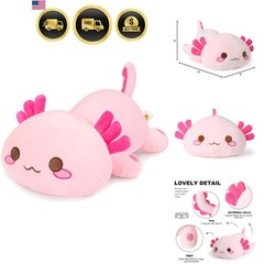 Cute Axolotl Plush Toy Pink Soft Stuffed Animal Pillow Kid Gift 13 Inch