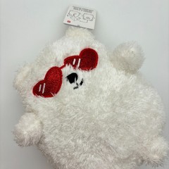 American Greetings Valentine’s Day Bear Plush with Zipper Pouch for Cards Gifts