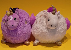 SQUISHABLE Mini Celestials Purple & White & Purple Unicorn Lot of 2