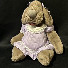 1981 Vintage Ganz Brothers “wrinkles” The Dog Hand Puppet with Tags Gray Pup