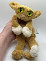 Vintage Manhattan Toy Orange Lanka Cat Plush Green Eyes White Paws Floppy 2002