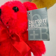 Burton + Burton Plush Teddy Bear Set Of 4 Red Yellow Purple Polka Dot Bundle
