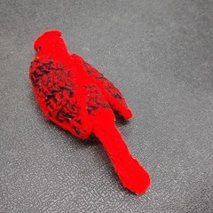 Vintage Handmade 8″ Crochet Red Stuffed Plush Yarn Cardinal Bird Decor