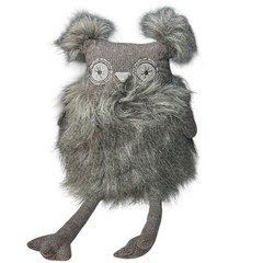 Owl Gray Fabric Accent Soft Baby Plush Fall Decor Restoration Hardware 10”