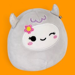 Rare Squishmallow 5″ Riah Yeti Gray Plush Pink Flower Stuffed Animal Kellytoy