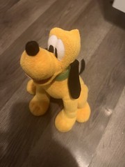 Disney Pluto Dog Plush Stuffed Animal Kids Toy Sit-up Style 8” Green Collar