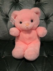 Pink Vintage RARE Russ Berrie & Co Bear w/ Rattle 1990s