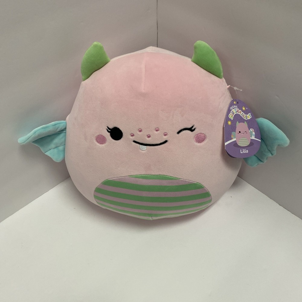 Squishmallow Easter 2025 Lilia the Sea Monster 12” Stripey Green/Pink New w/ tag