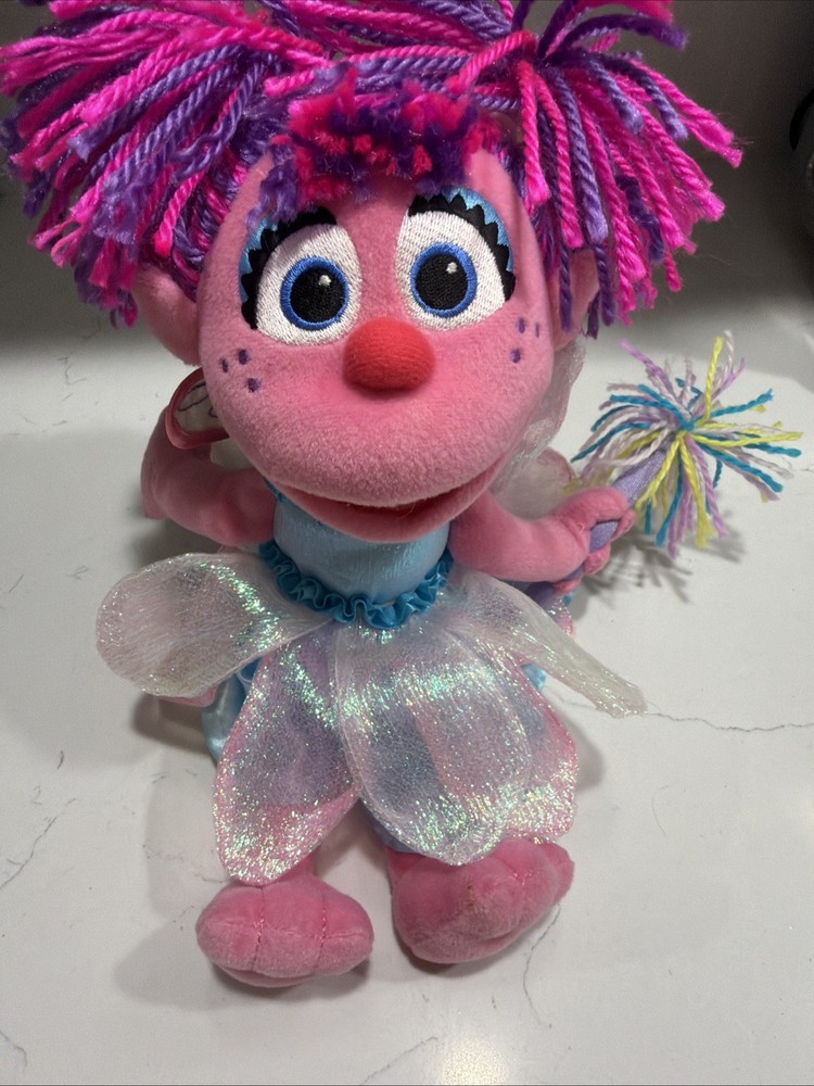 ABBY CADABBY 12″ GUND SESAME STREET PLUSH FAIRY WITH WAND.