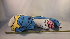 Vintage 1980’s Smurfs Plush Pillow Smurfette And Smurf Set Of 2