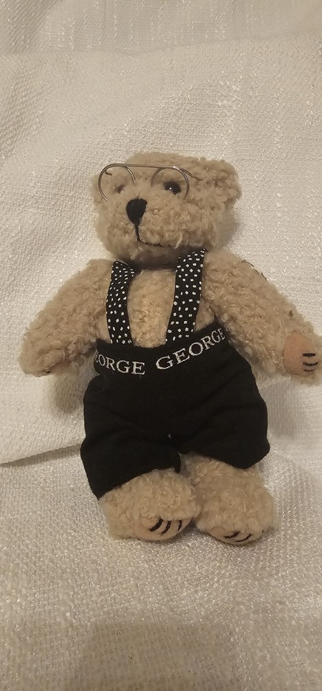 George Teddy Bear With Glasses Jointed Plush 8″ OPI Products Vintage (Cheri)