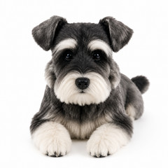 Dragon Moss Miniature Schnauzer Plush Toy Realistic Stuffed Dog Ready to Ship