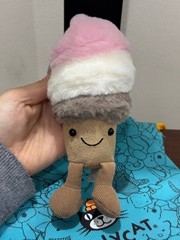 Jellycat Amuseables Ice Cream Plush Bag Charm Keychain Cute Gift Collectible NWT