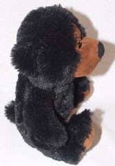 Black Bear Plush Jet Black And Brown 10” (no White Flecks)
