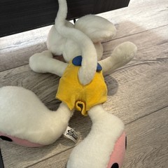 Vintage Diddl Plush Mouse – Authentic Collectible from Germany – Yelow Overalls