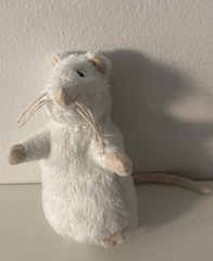 IKEA White Rat Plush Mouse Stuffed Doll Embroidered Sewn Gosig Mus Mini 4.5″