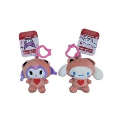 Hello Kitty & Friends 3″ KUROMI & CINNAMOROLL Plush Bag Clips Valentines Day Set