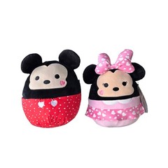 Squishmallows Disney 9” Mickey Minnie Mouse Pair Valentines Day Hearts Plush NEW
