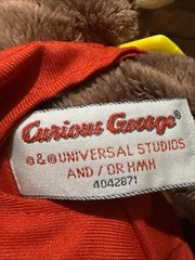 Gund Curious George Universal Studios Plush Monkey Red Overalls Stuffed Animal