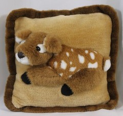 Jaag Plush Pillow Stuff Animal Deer Fawn 3D Dimensional Huggable 12×12 Pristine