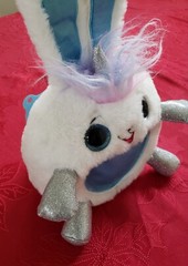 ZURU INC Plush Bunny Round White Blue Butterfly Heart Stuffed Animal Toy
