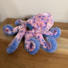 Douglas Plush Stuffed Animal Odessa Spotted Octopus Pink Purple 10” Retired 3814