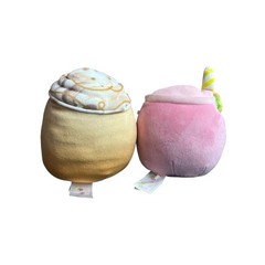 Squishmallow Scented Strawberry Drink &Squad Cream Boba Milk Tea Drink Lot of 2