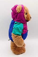 LL Bean Ellie Bear Plush Teddy Bear In Hooded Ski Jacket 14″ Tall Stuffed Animal